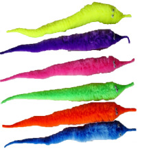 Hot sale 22cm colorful Magic twisty wiggle worm toy fuzzy magic worm for children education